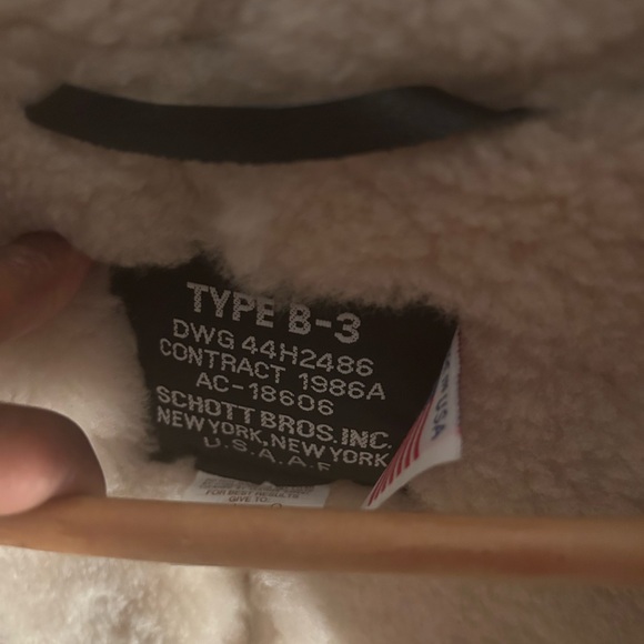 VINTAGE SCHOTT BROS TYPE-B Men’s Medium Black Shearling Jacket - Picture 3 of 11